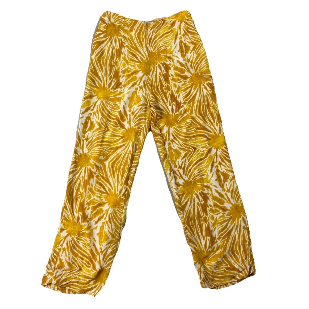 Scotch & Soda Viscose Tie Dye Wide Leg Trousers Yellow Women's S Boho Dopamine - Picture 2 of 15